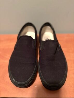 Vans Black Slip-On Canvas Loafers